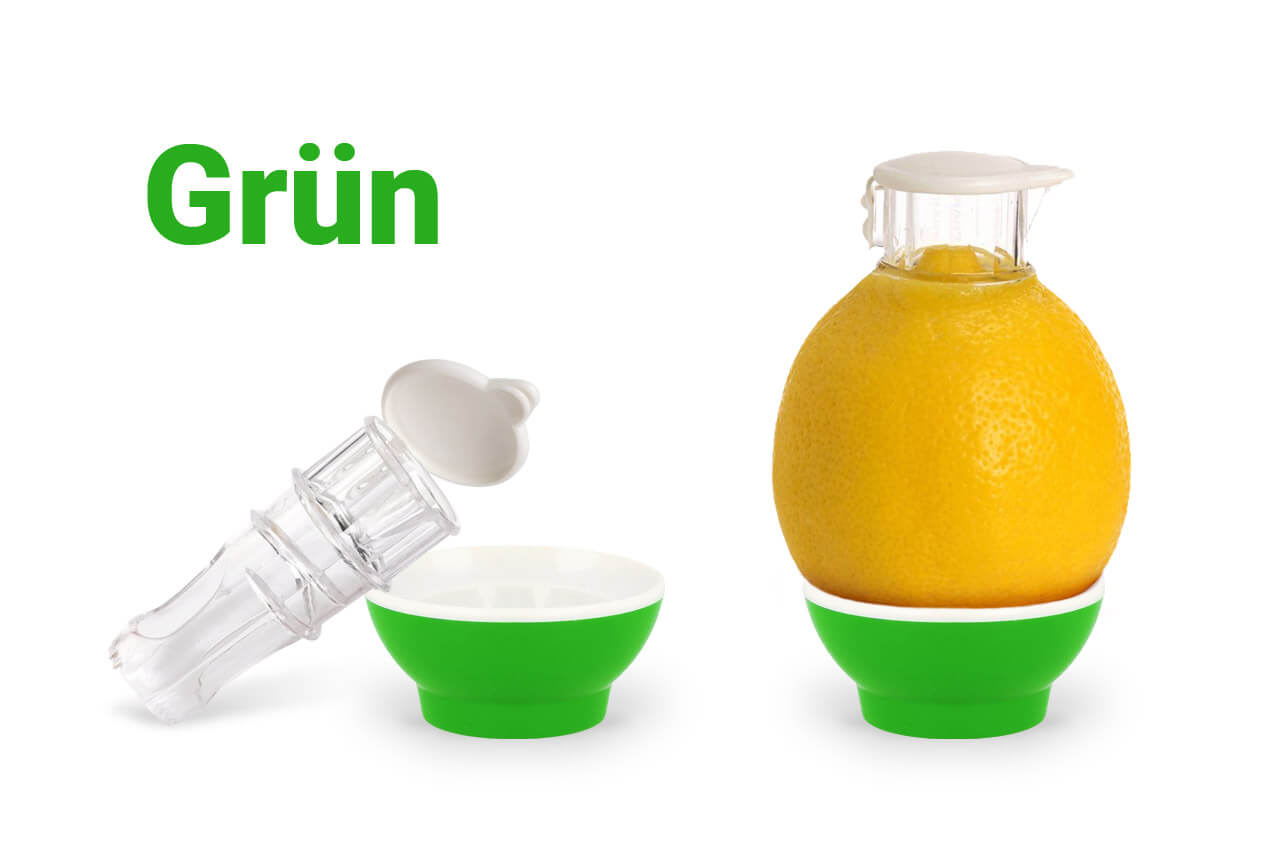 Patent-Safti,Entsafter,Safti,Zitronenpresse,Zitronen Ausgießer BPA frei H.Grün 